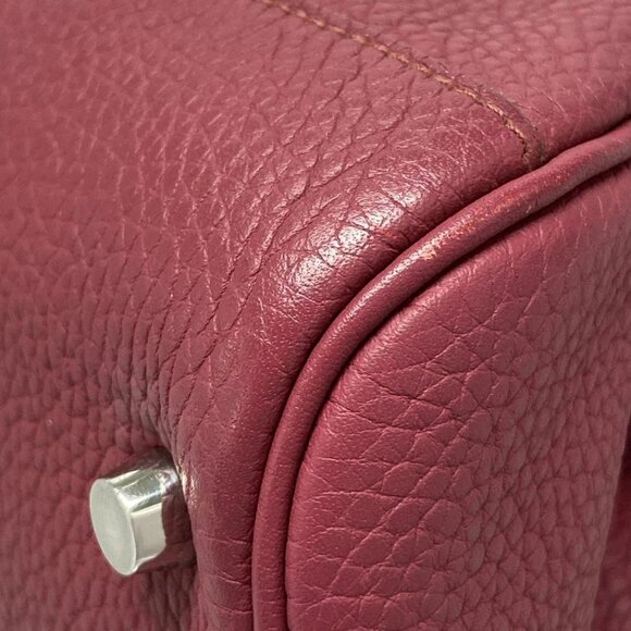 Auth HERMES Atlas35 Ruby Taurillon Clemence Square N Handbag - Picture 3 of 16